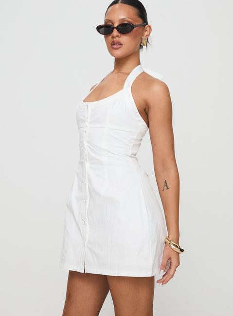 Mallorie Halter Mini Dress White Product Image