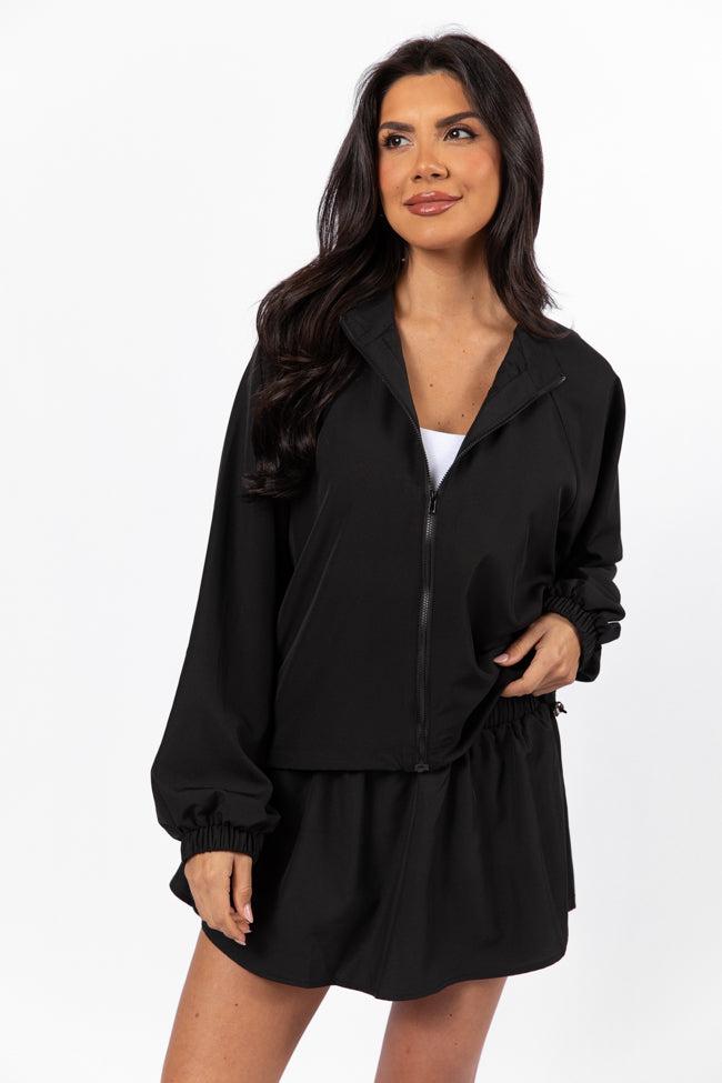 On The Daily Black Full-Zip Windbreaker FINAL SALE Product Image