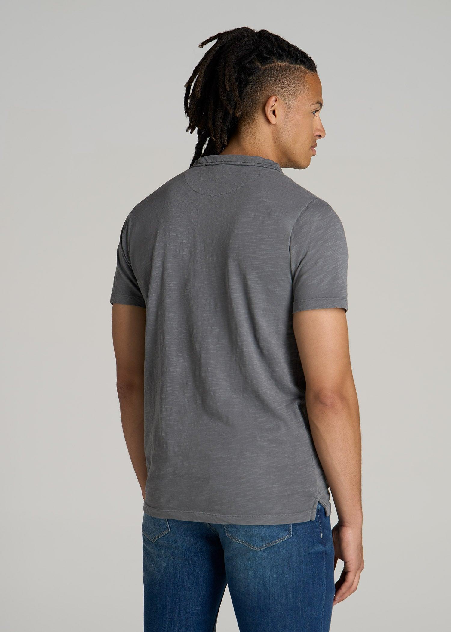 Slub Polo Shirt for Tall Men in Slate Male Product Image