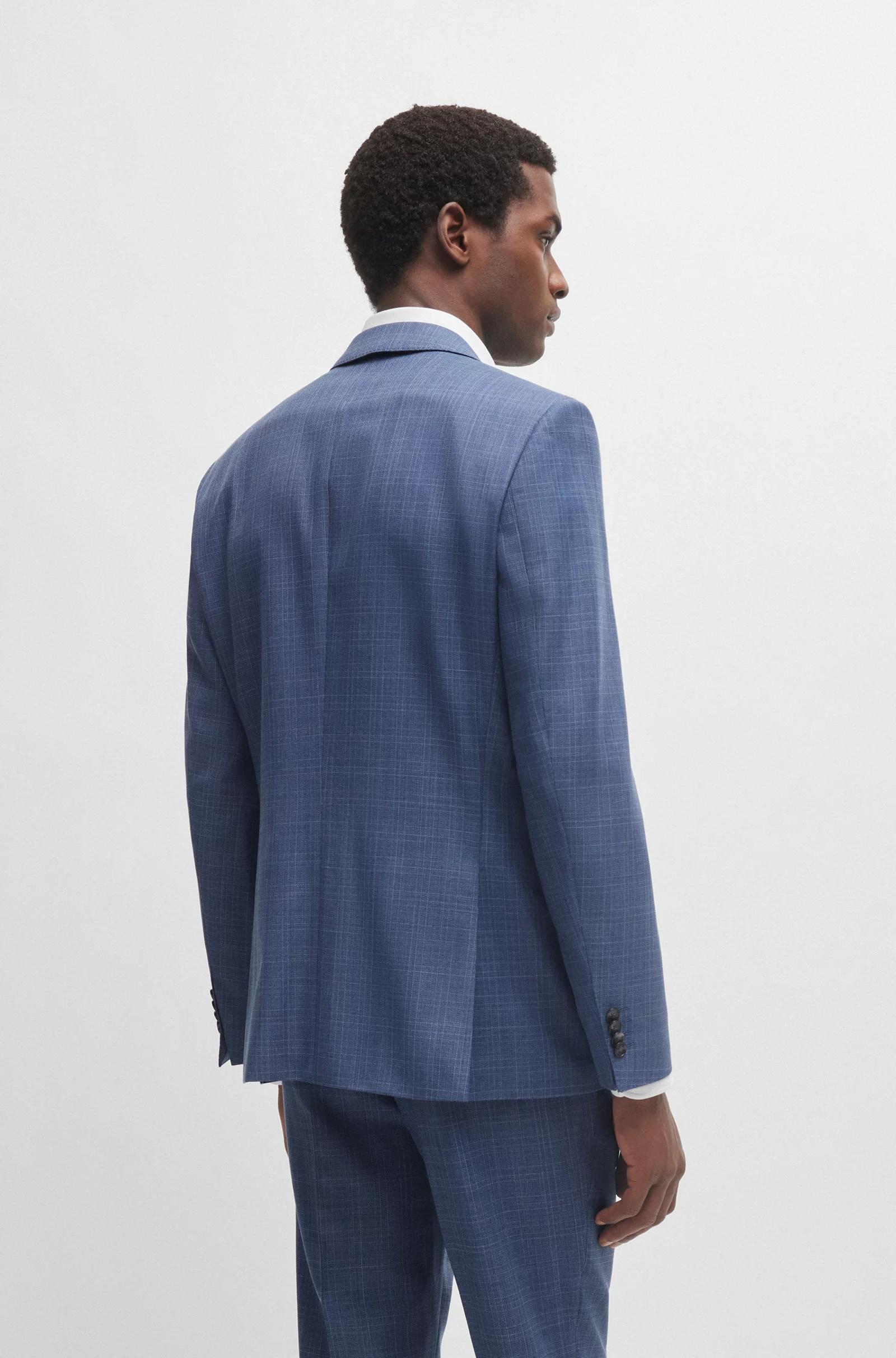 BOSS SLIM-FIT 2pcs Suit In CHECKED VIRGIN-WOOL SERGE Product Image