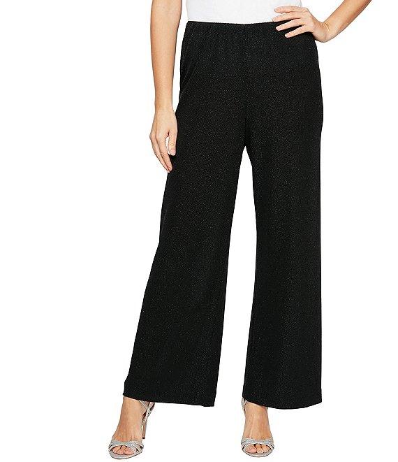 Alex Evenings Metallic Knit Wide Leg Pants Product Image