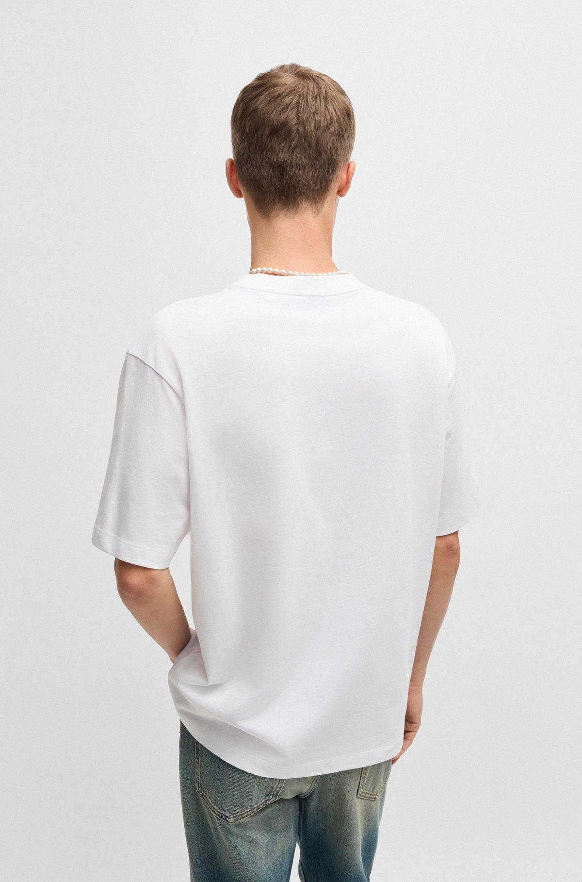 Cotton jersey T-shirt with curved logo Product Image