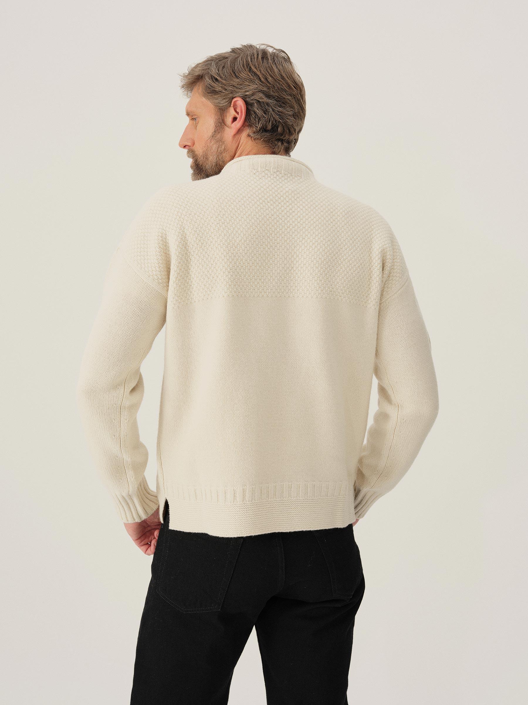 Vintage Ivory Heritage Wool Guernsey Rollneck Product Image