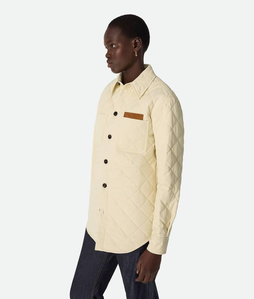 Women's Quilted Cotton Overshirt in Sea salt Product Image