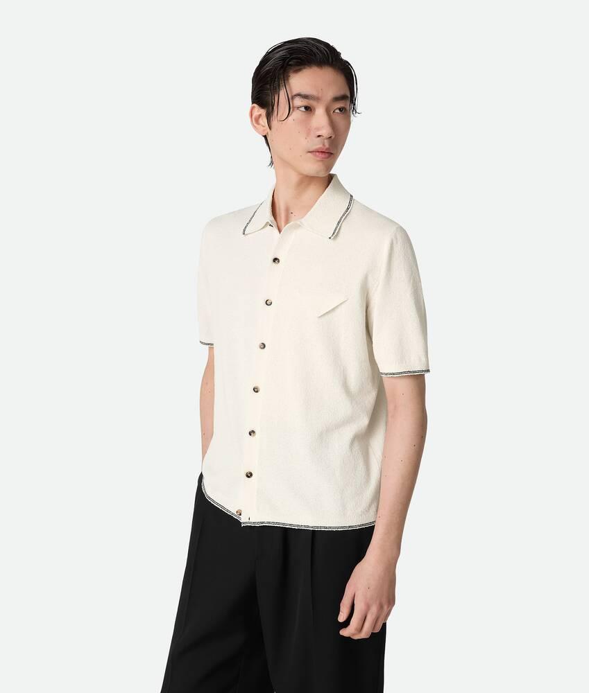 Men's Cotton Bouclé Shirt in White Product Image