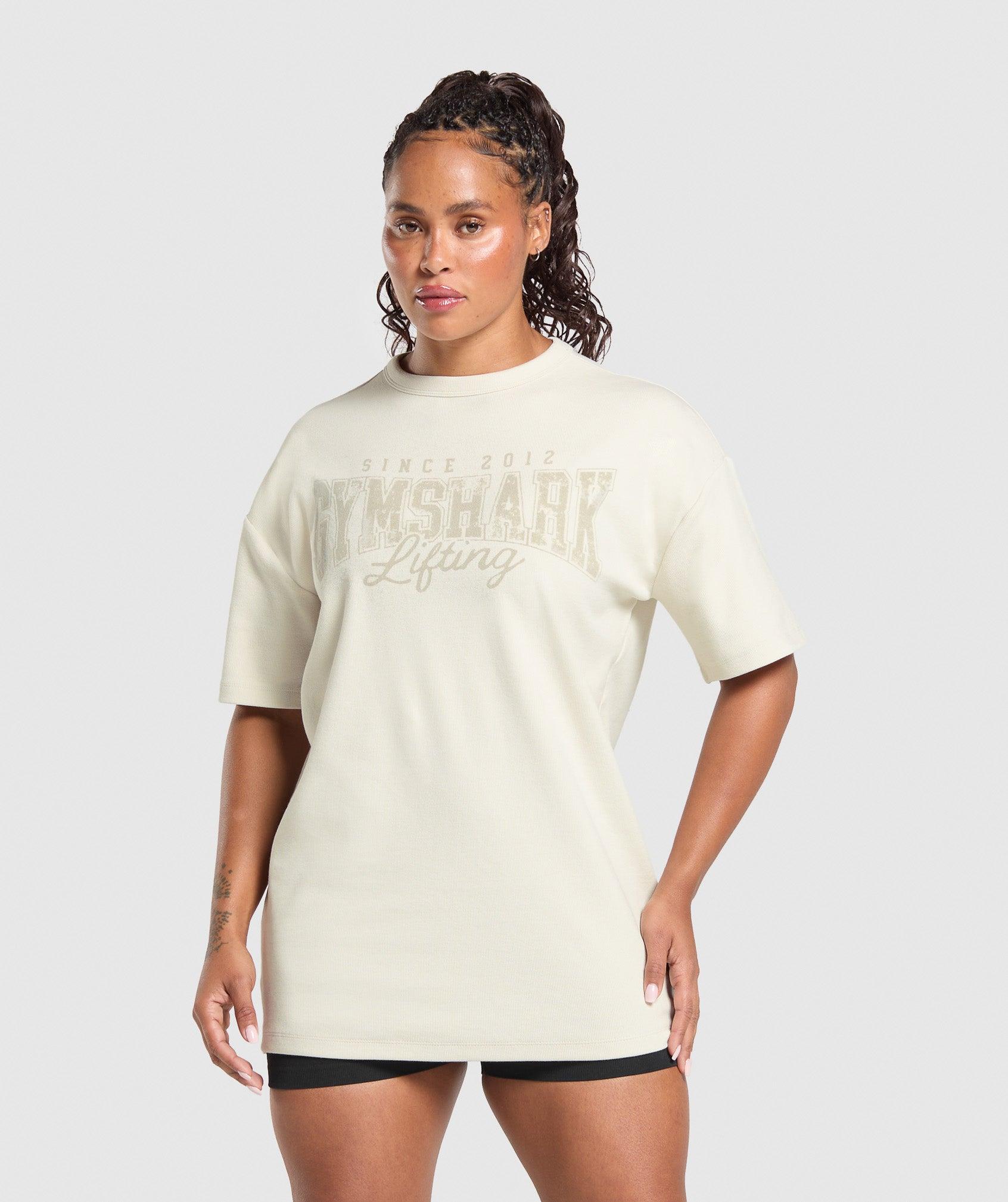 Gymshark Gymshark Lifting Oversized Pump Cover - Oat White Female Product Image