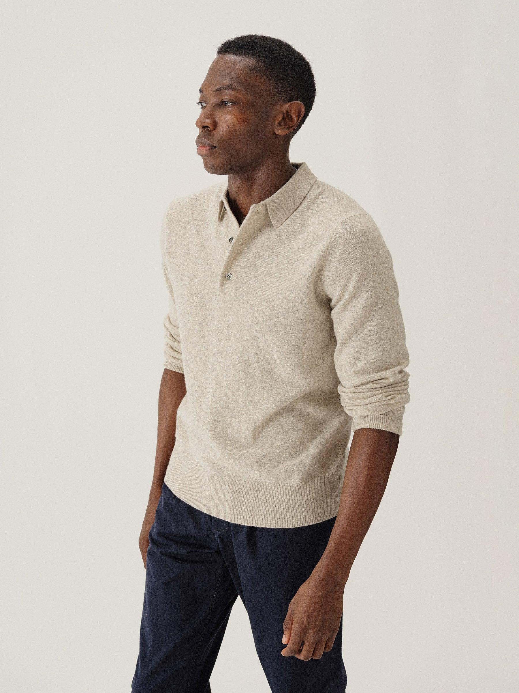 Light Oat California Cashmere Polo Product Image