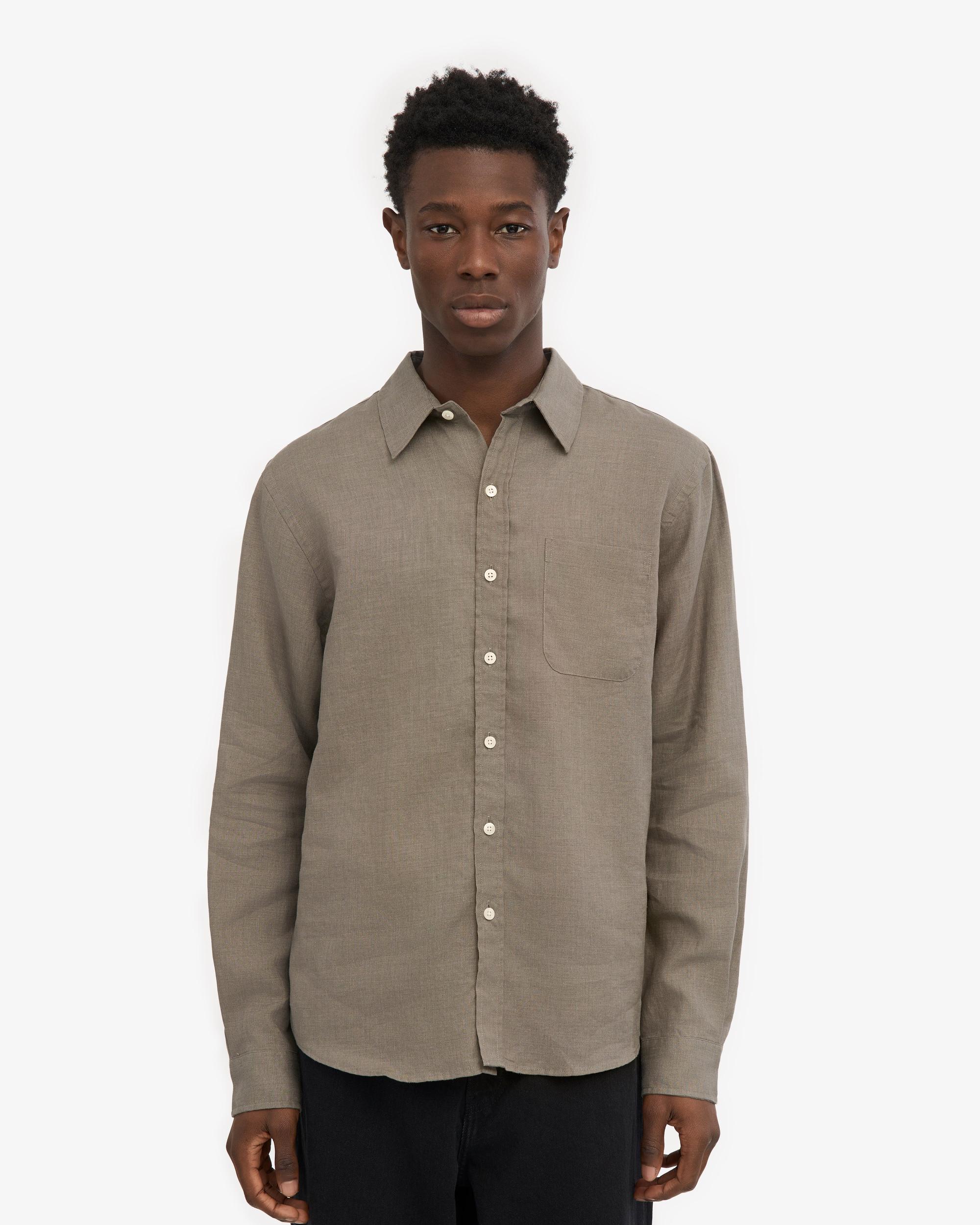Linen Shirt - Navy Blue Product Image