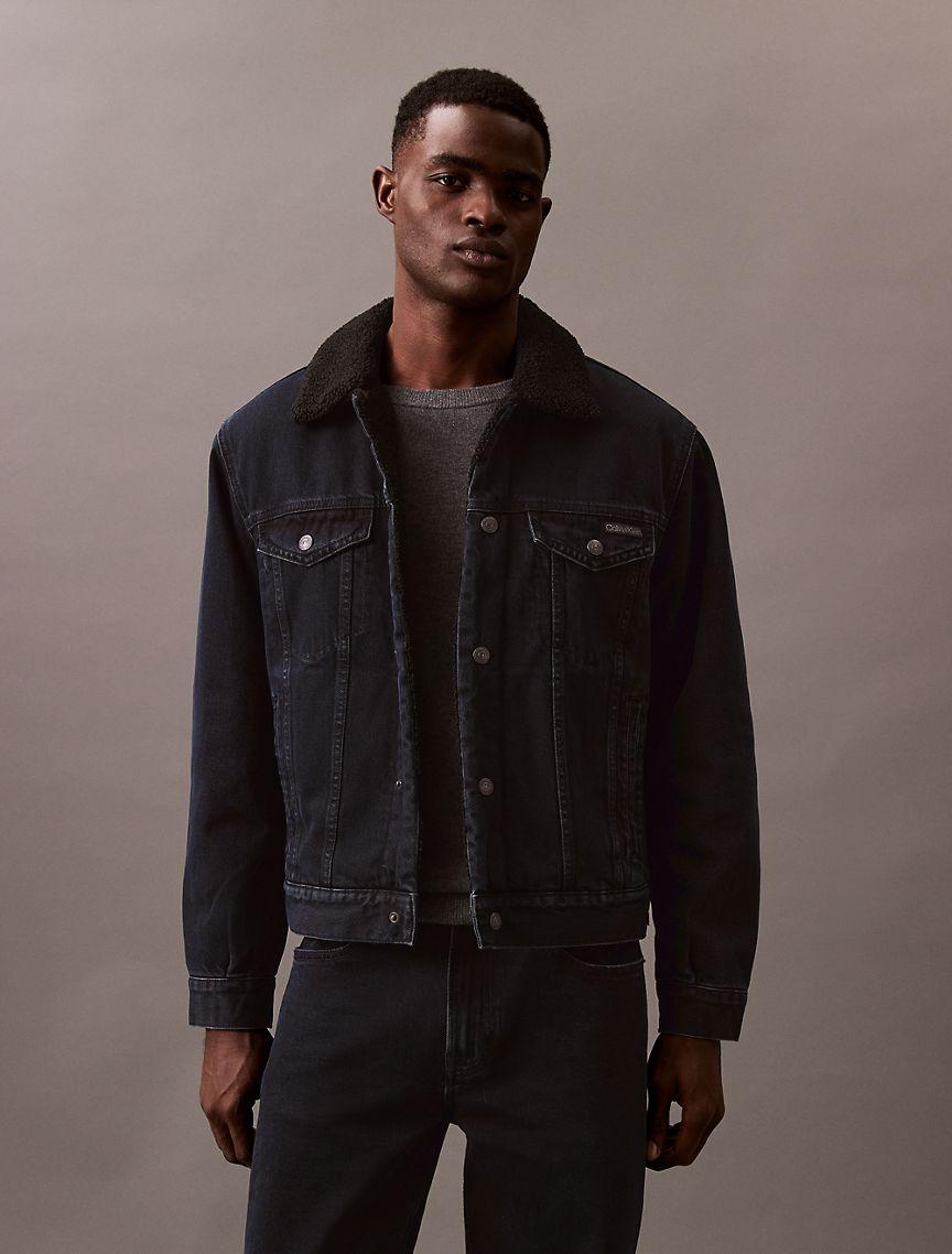 90s Sherpa Denim Trucker Jacket Product Image