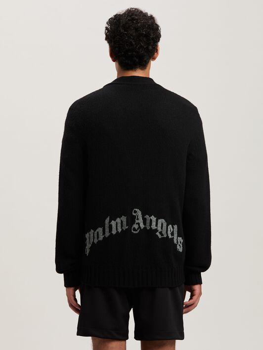 Curved Logo knit cardigan Product Image