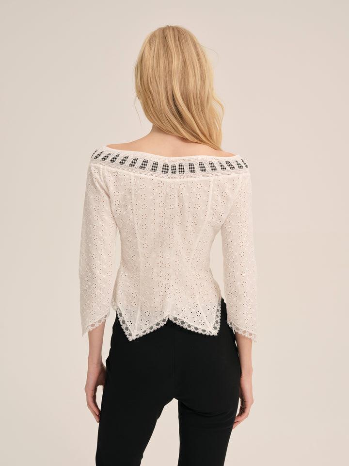 Rosie Ribbon Top — White Product Image