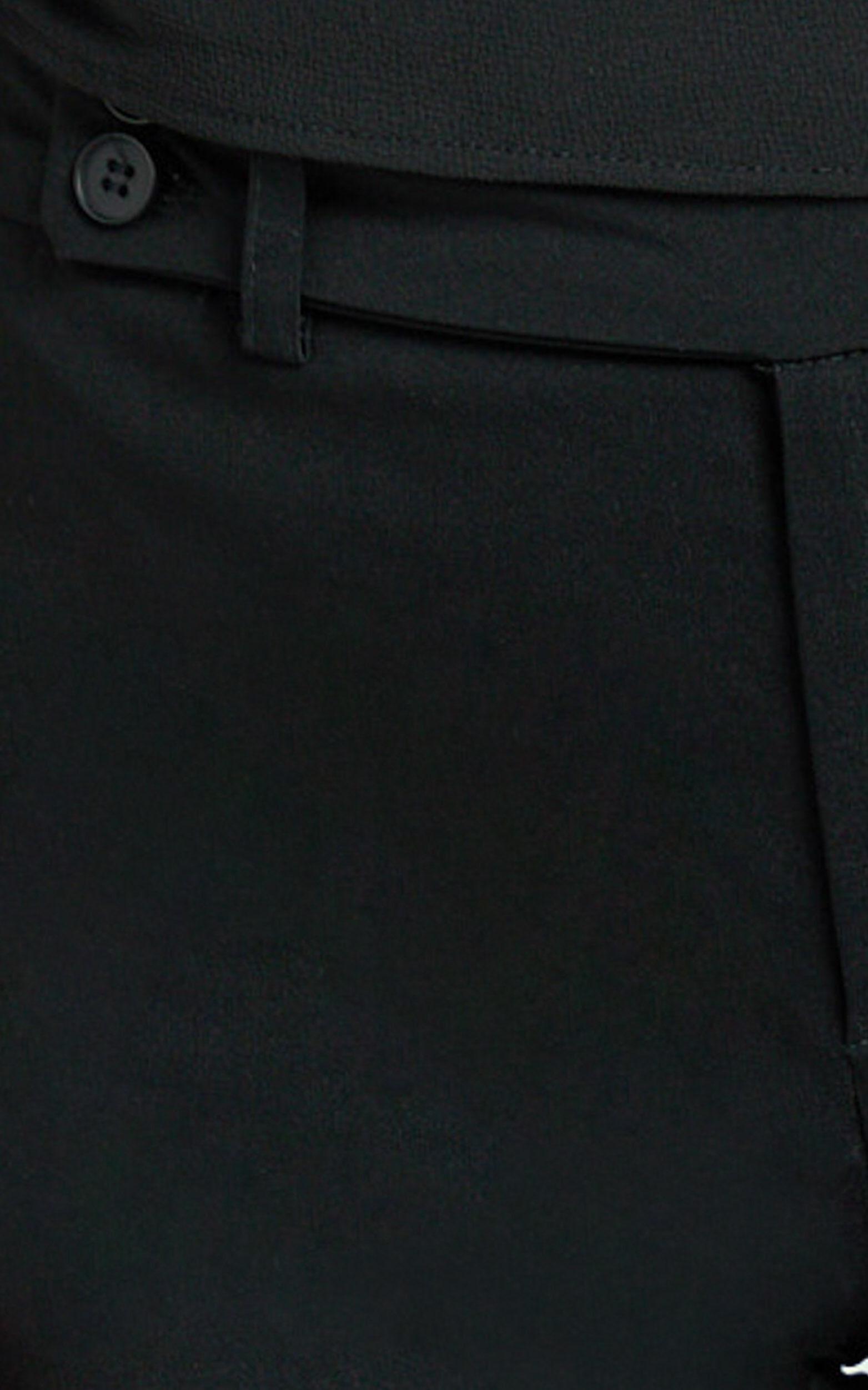 Lindsay Pants - Mid Rise Belted Bootcut Pants in Black Product Image