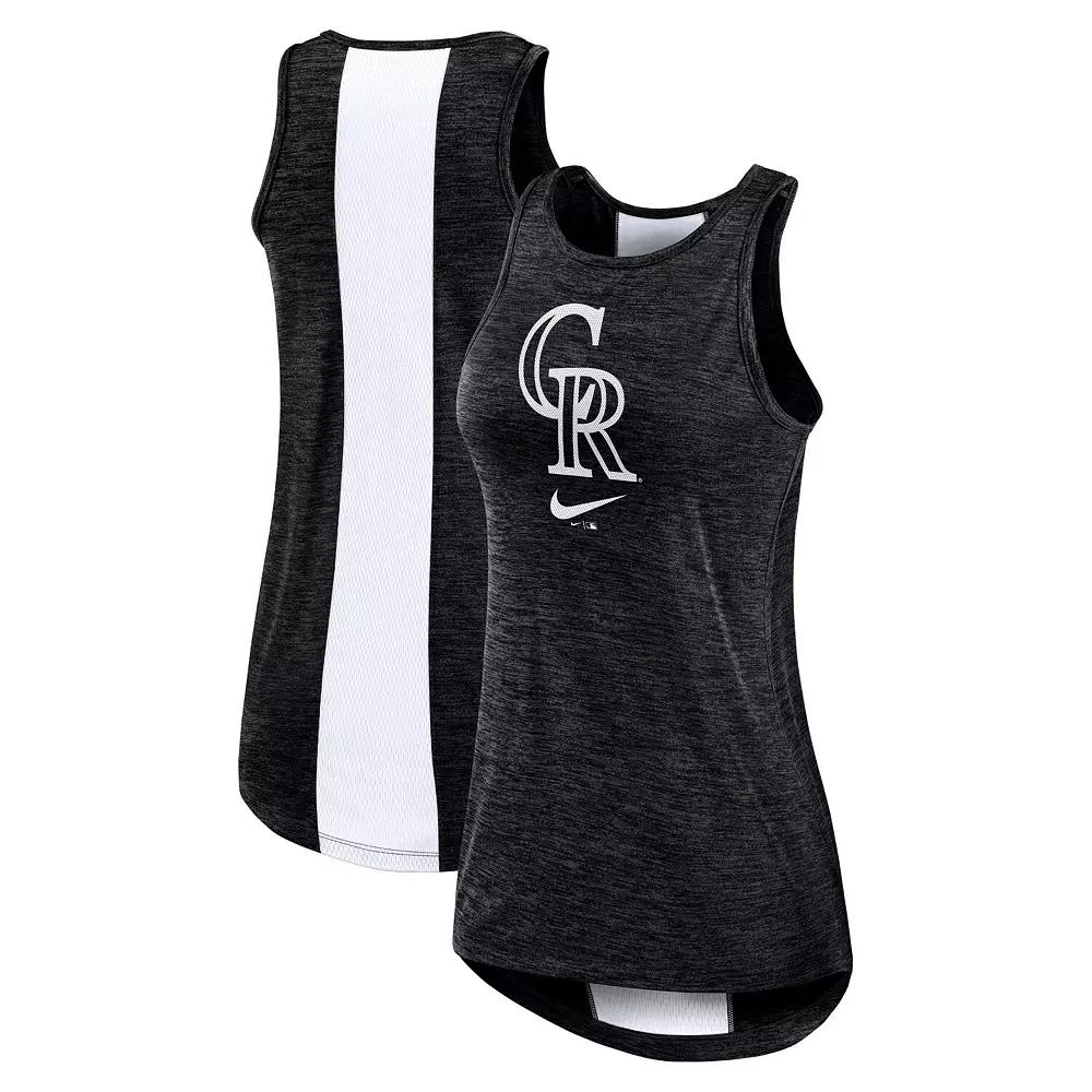 Women's Nike Black Colorado Rockies Right Mix High Neck Tank Top, Size: 2XL Product Image