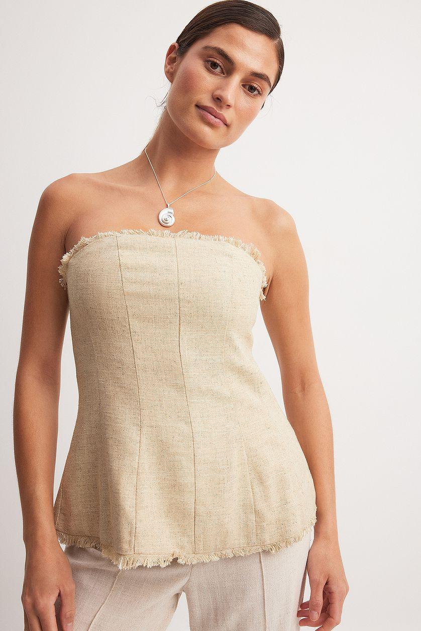 Linen Blend Bandeau Top Product Image