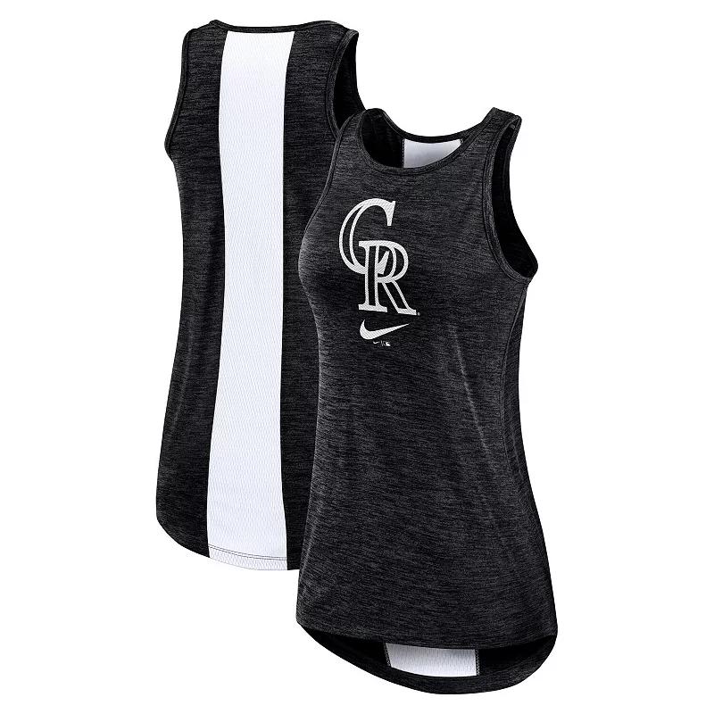Women's Nike Black Colorado Rockies Right Mix High Neck Tank Top, Size: 2XL Product Image