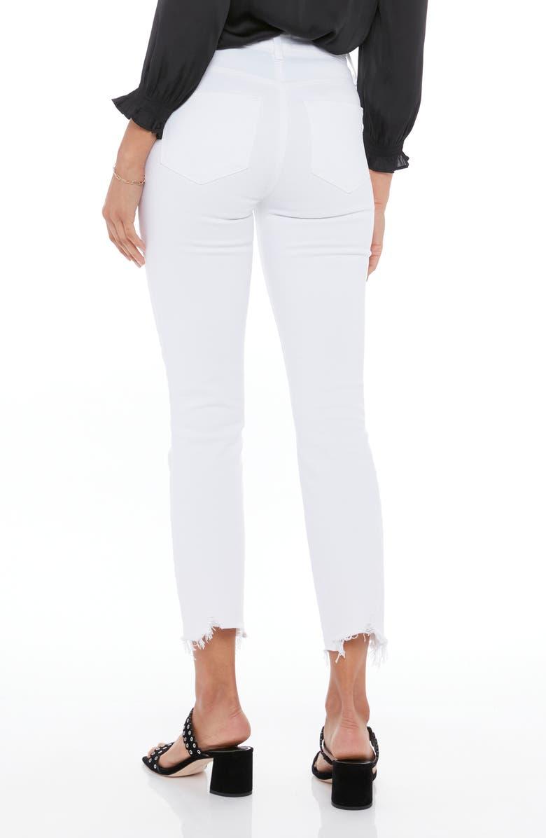 PAIGE Cindy Raw Hem Ankle Jeans in Crisp White Product Image