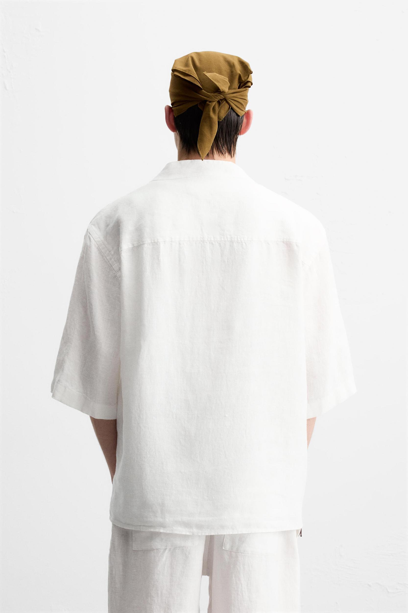 100% LINEN OVERSHIRT Product Image