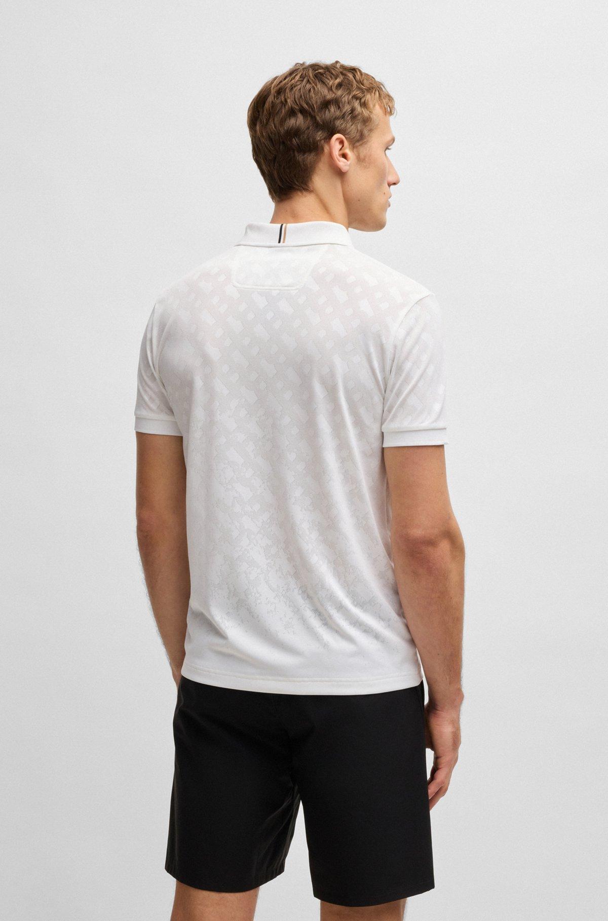 Active quick-dry polo shirt with gradient monogram jacquard Product Image