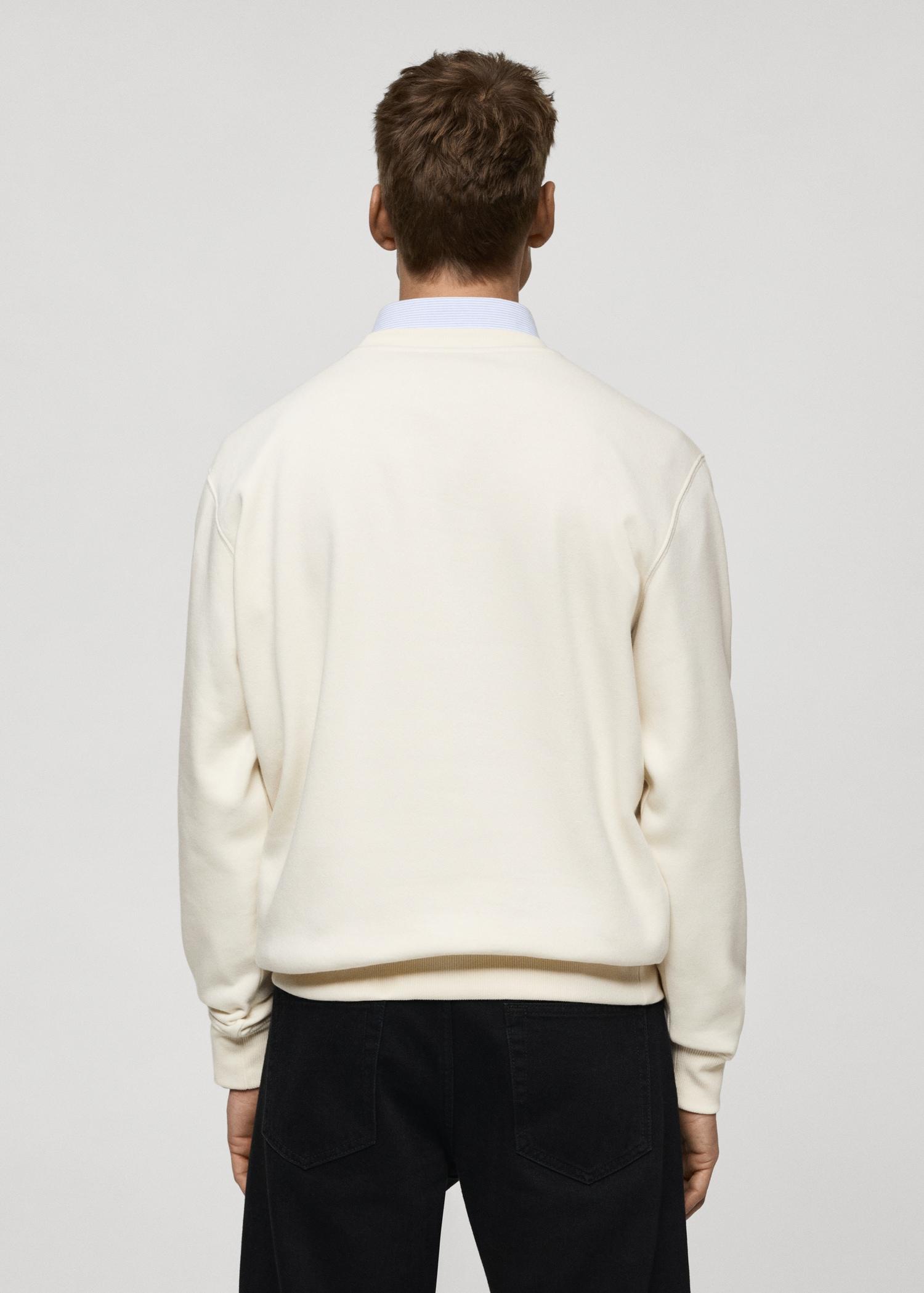 Graphic-print cotton sweatshirt - Men | MANGO USA Product Image