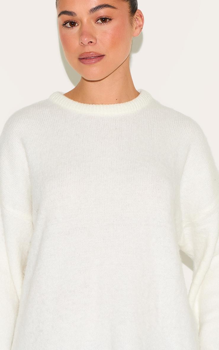 Cream Soft Knit Oversized Sweater Product Image