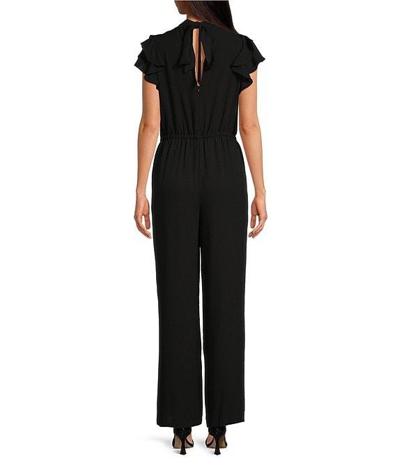 1. STATE Flutter Sleeve Mock Neck Ruffle Jumpsuit Product Image