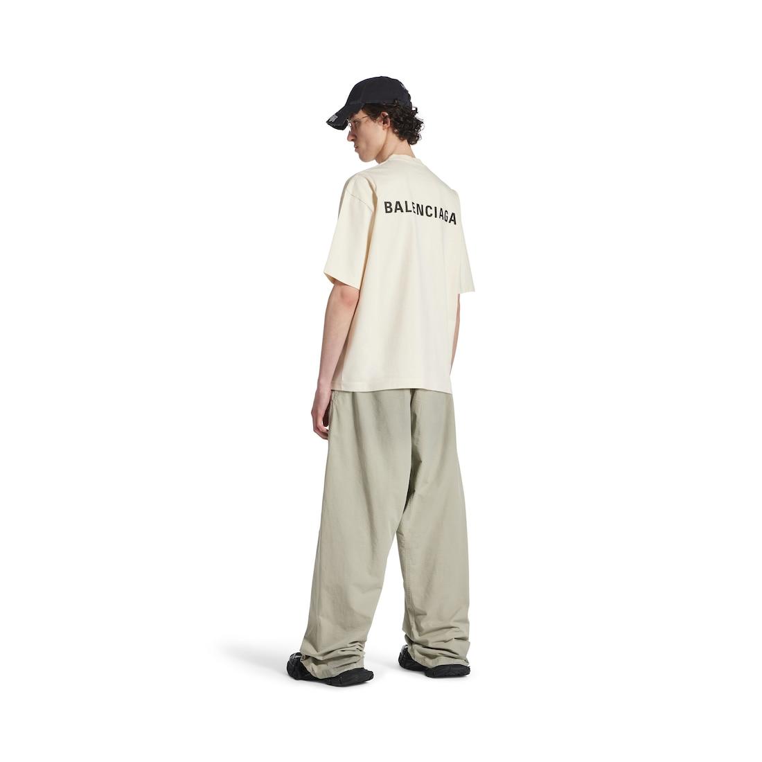 Men's Balenciaga Back T-shirt Medium Fit in Beige Product Image