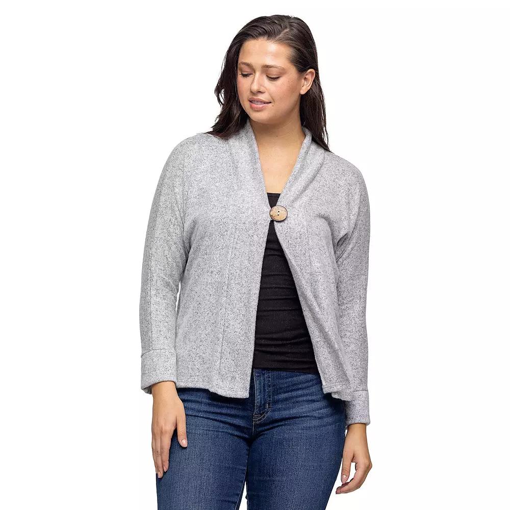 Women's 24Seven Comfort Apparel Single Button Cardigan,  Product Image