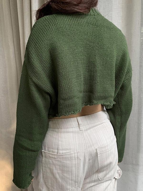 Vintage Star Jacquard Cropped Sweater Product Image