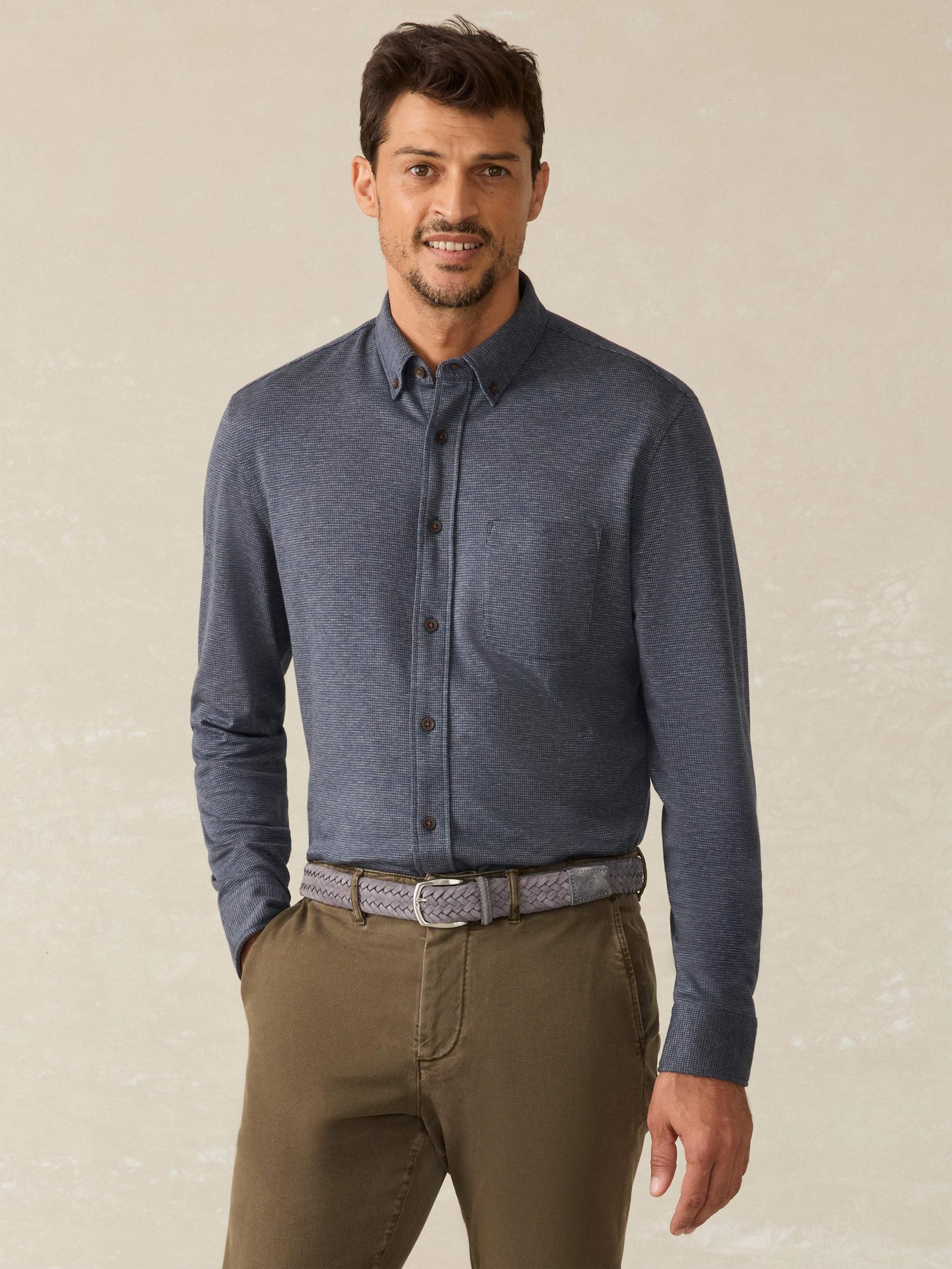 Coastline Knit Shirt - Twilight Houndstooth Male Product Image