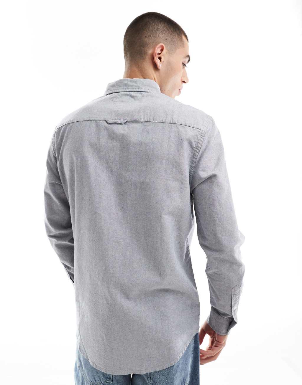 Tommy Jeans regular oxford shirt in gray Product Image