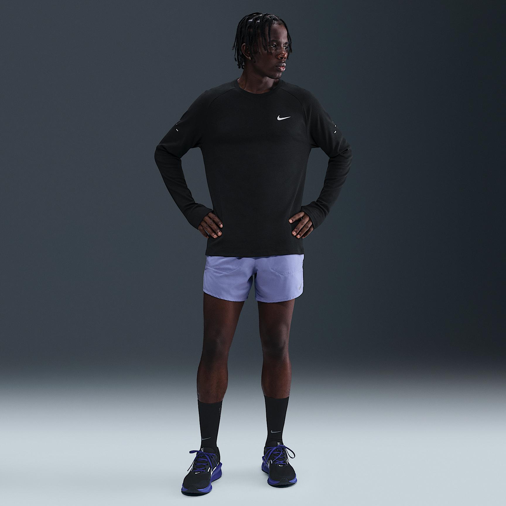 Nike Mens Stride Dri-FIT Running Waffle Crew | HV2705-010 Product Image