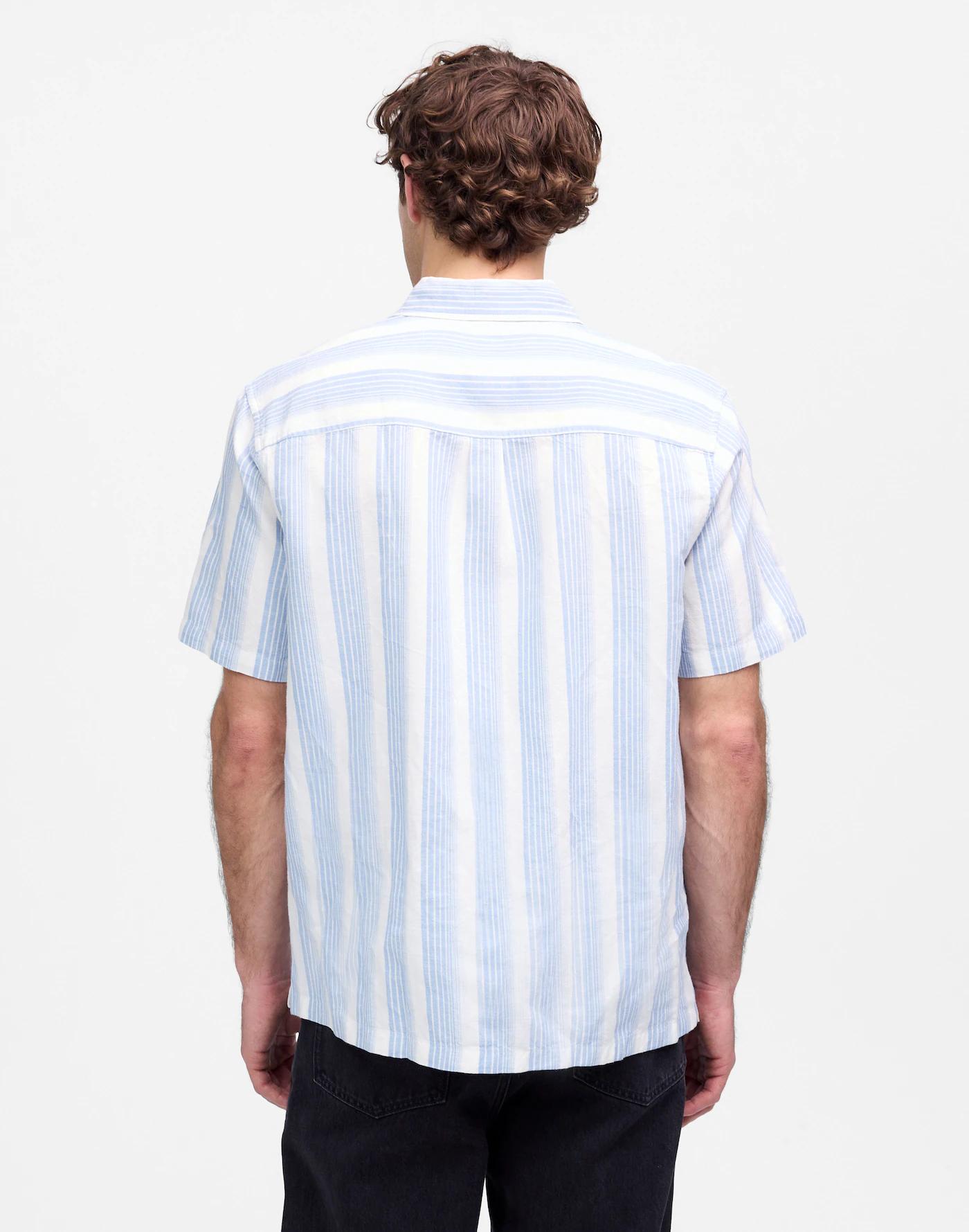 Button-Up Short-Sleeve Shirt in Cotton-Linen Blend Product Image