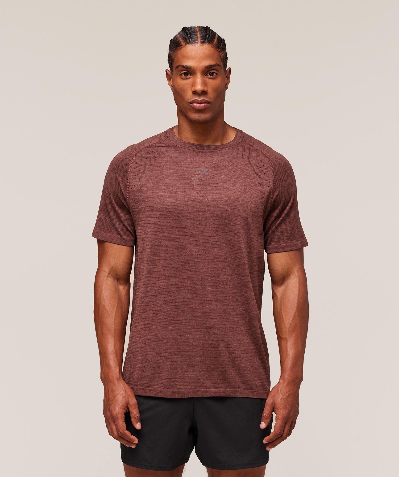 Gymshark Versatile Seamless T-Shirt - Rust Brown/Depth Brown Male Product Image