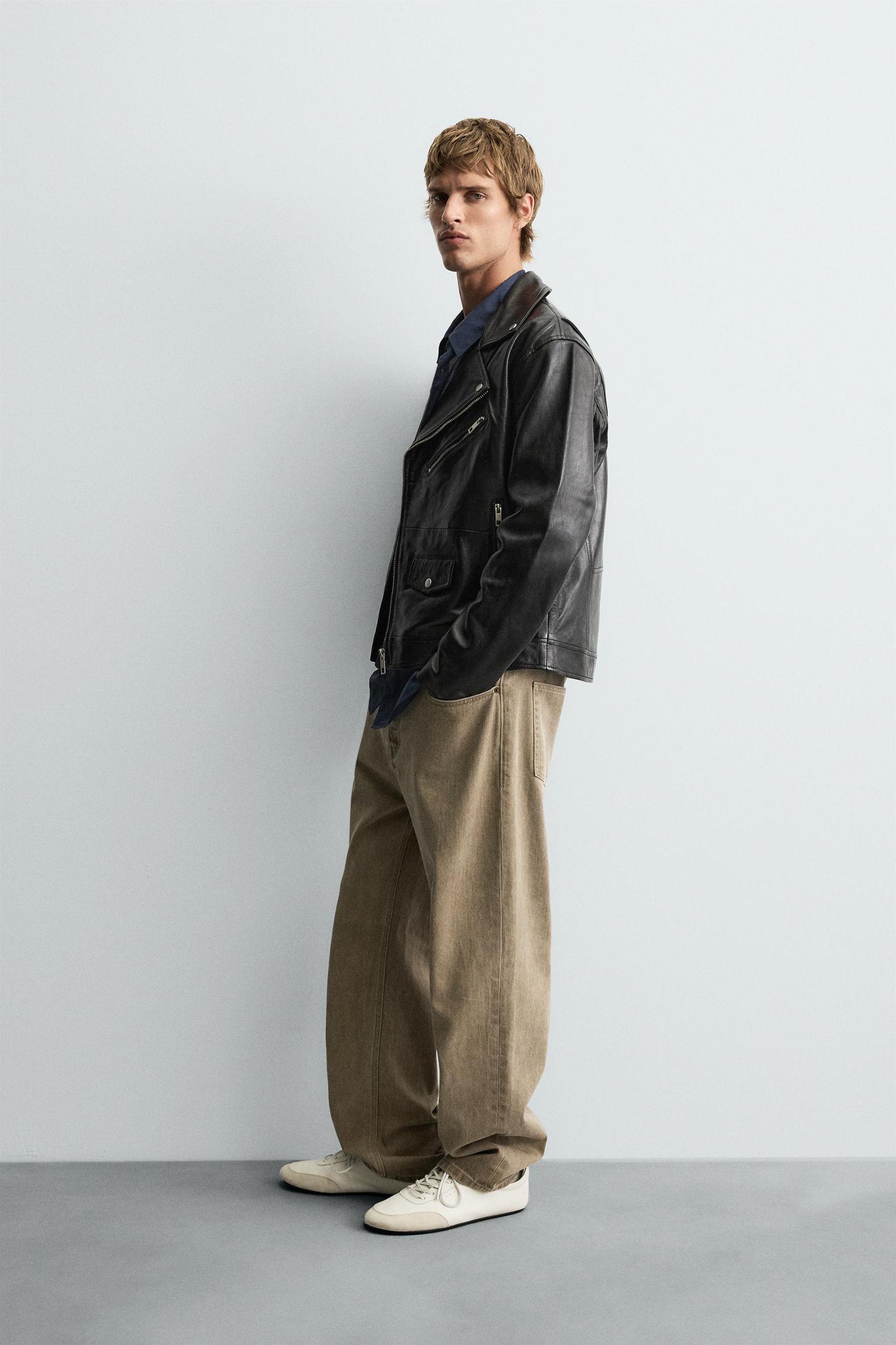 LEATHER BIKER JACKET Product Image