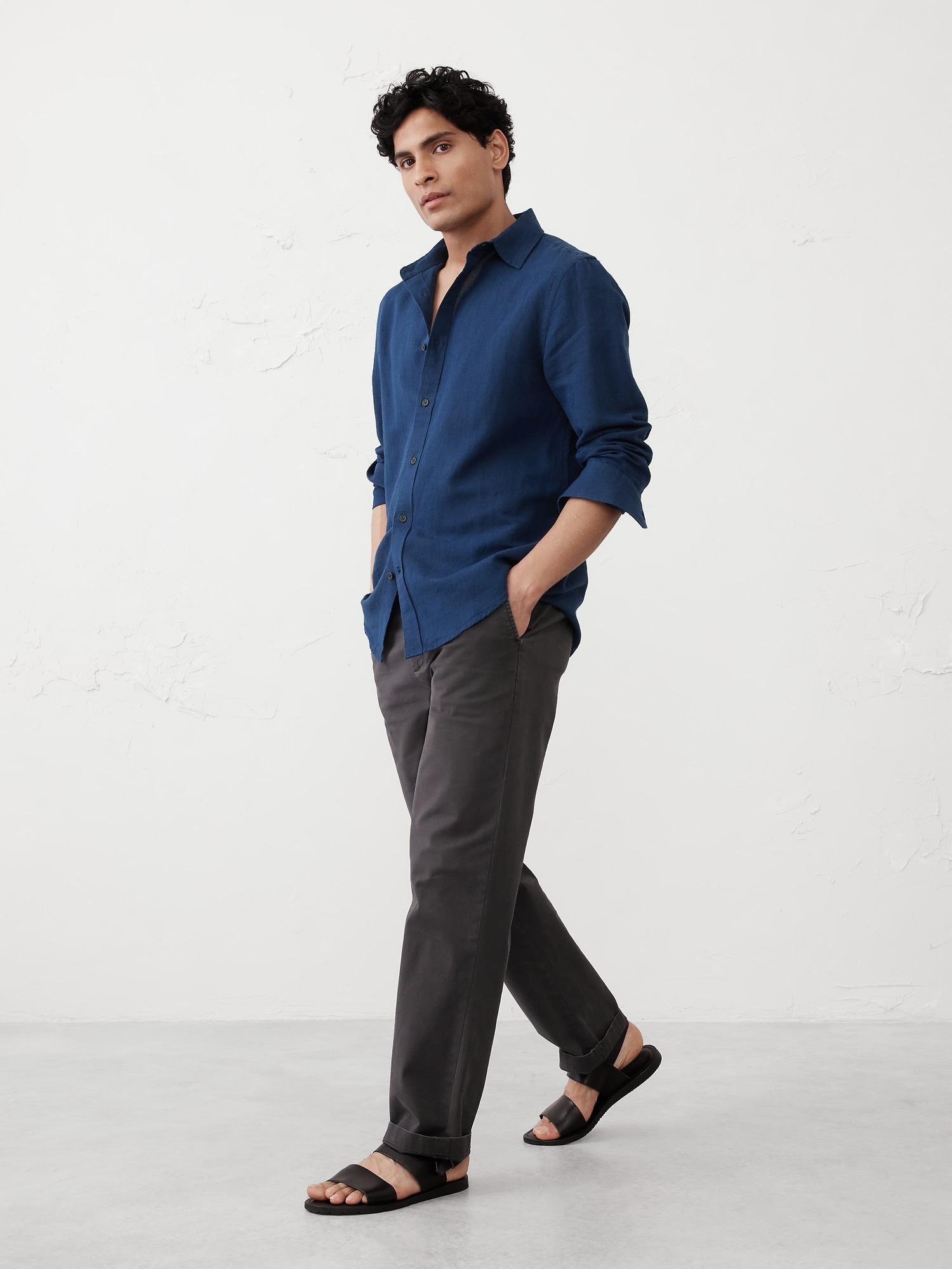 Slim Linen-Blend Shirt Product Image