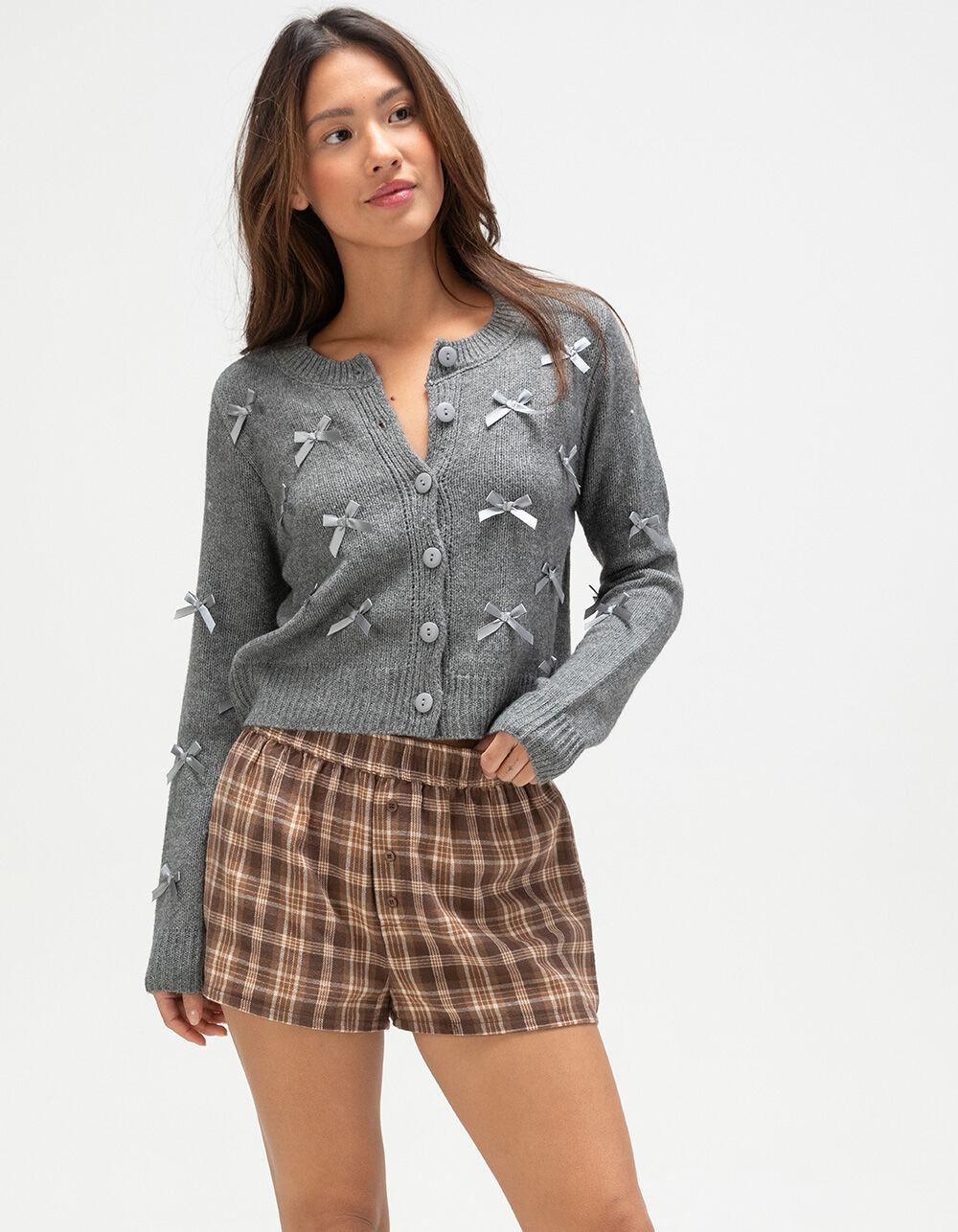 FULL TILT Plaid Womens Boxer Shorts - NAVY COMBO Product Image