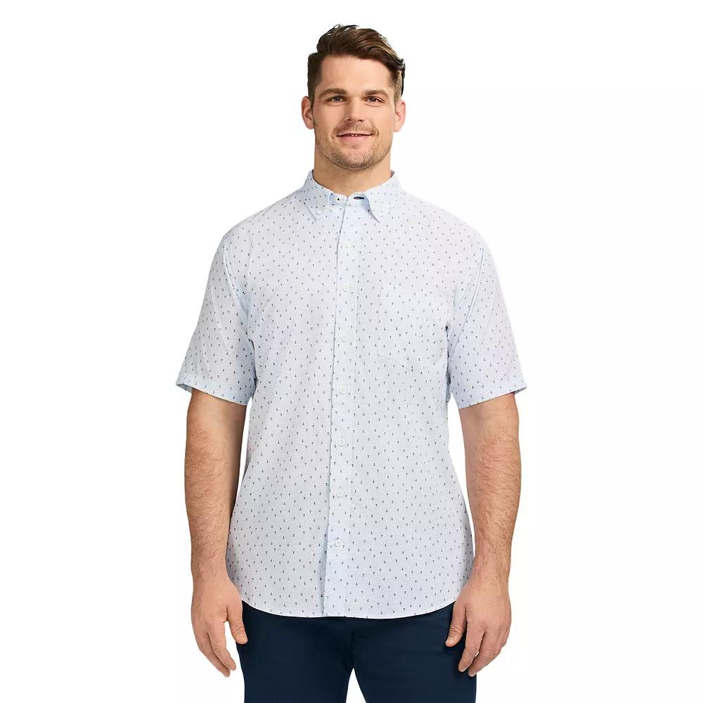 Big & Tall IZOD Breeze Short Sleeve Button-Down Shirt, Men's, Size: XL Tall, Bright White Product Image