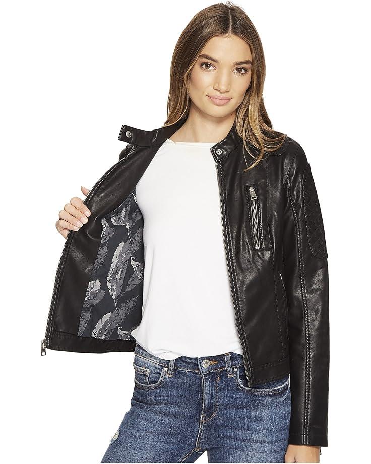 Faux Leather Moto Jacket Product Image