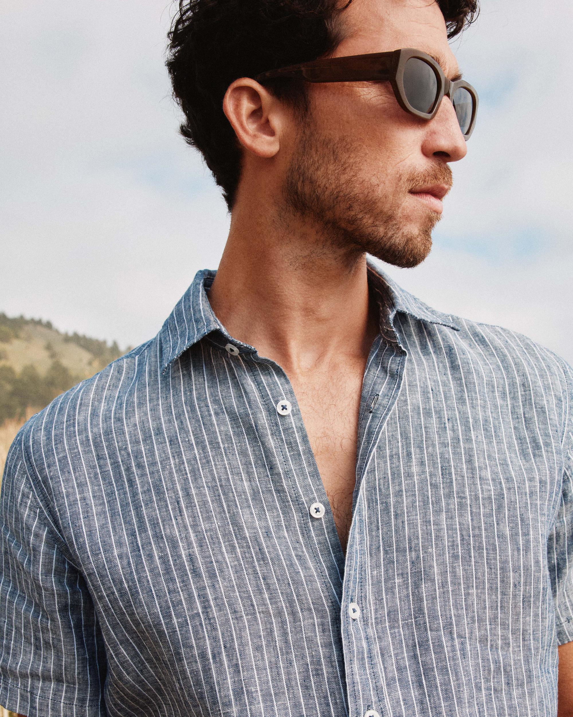 Quince | Men's 100% European Linen Relaxed Short Sleeve Shirt Product Image