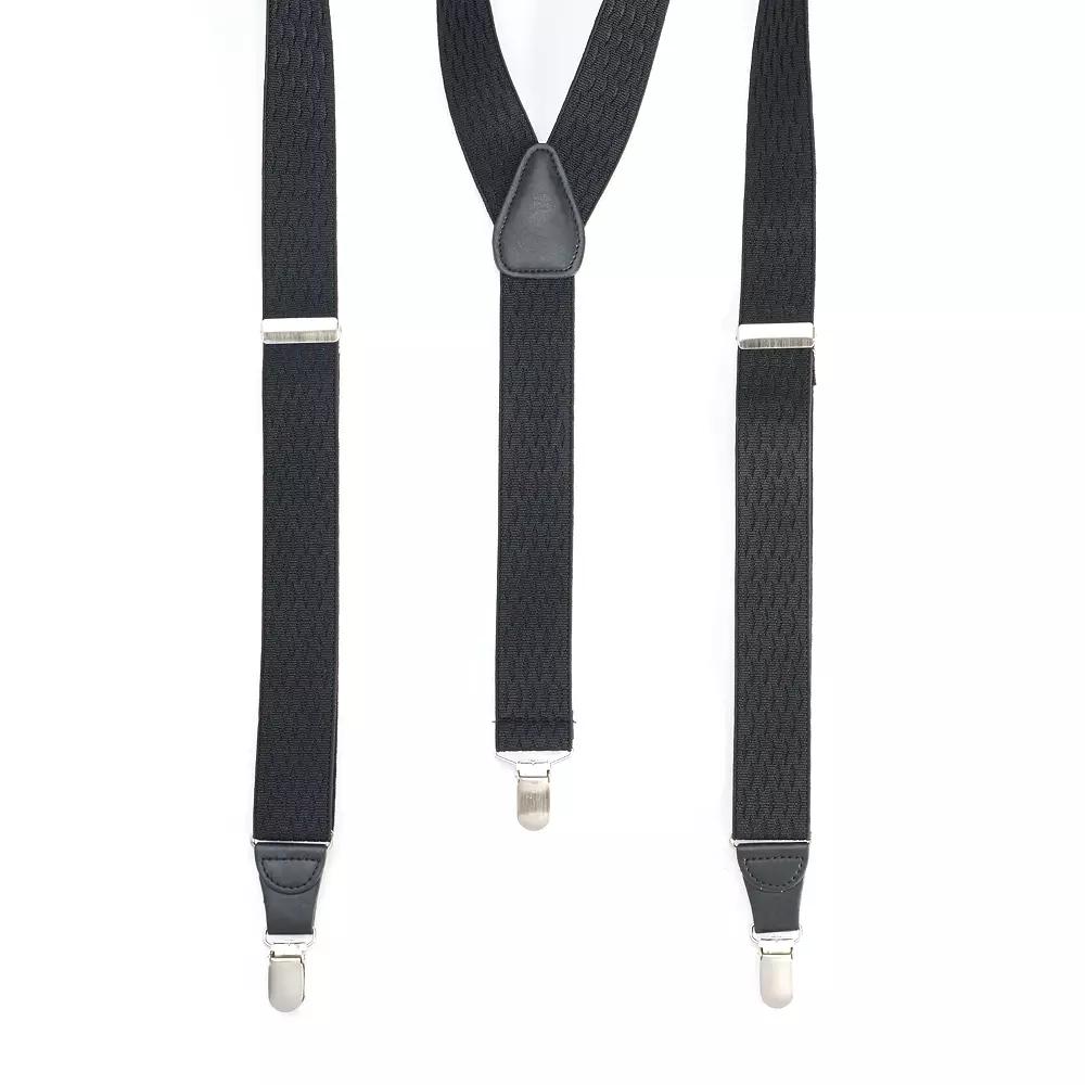 Men's Wembley Double Diamond Suspenders, Black Product Image