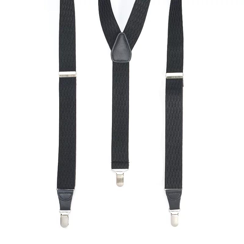Men's Wembley Double Diamond Suspenders, Black Product Image