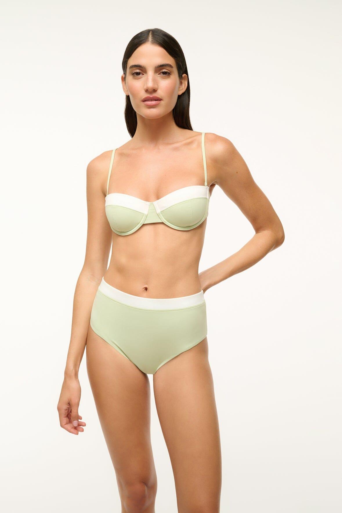 DEVON HIGH RISE BIKINI BOTTOM | PALE JADE WHITE Product Image