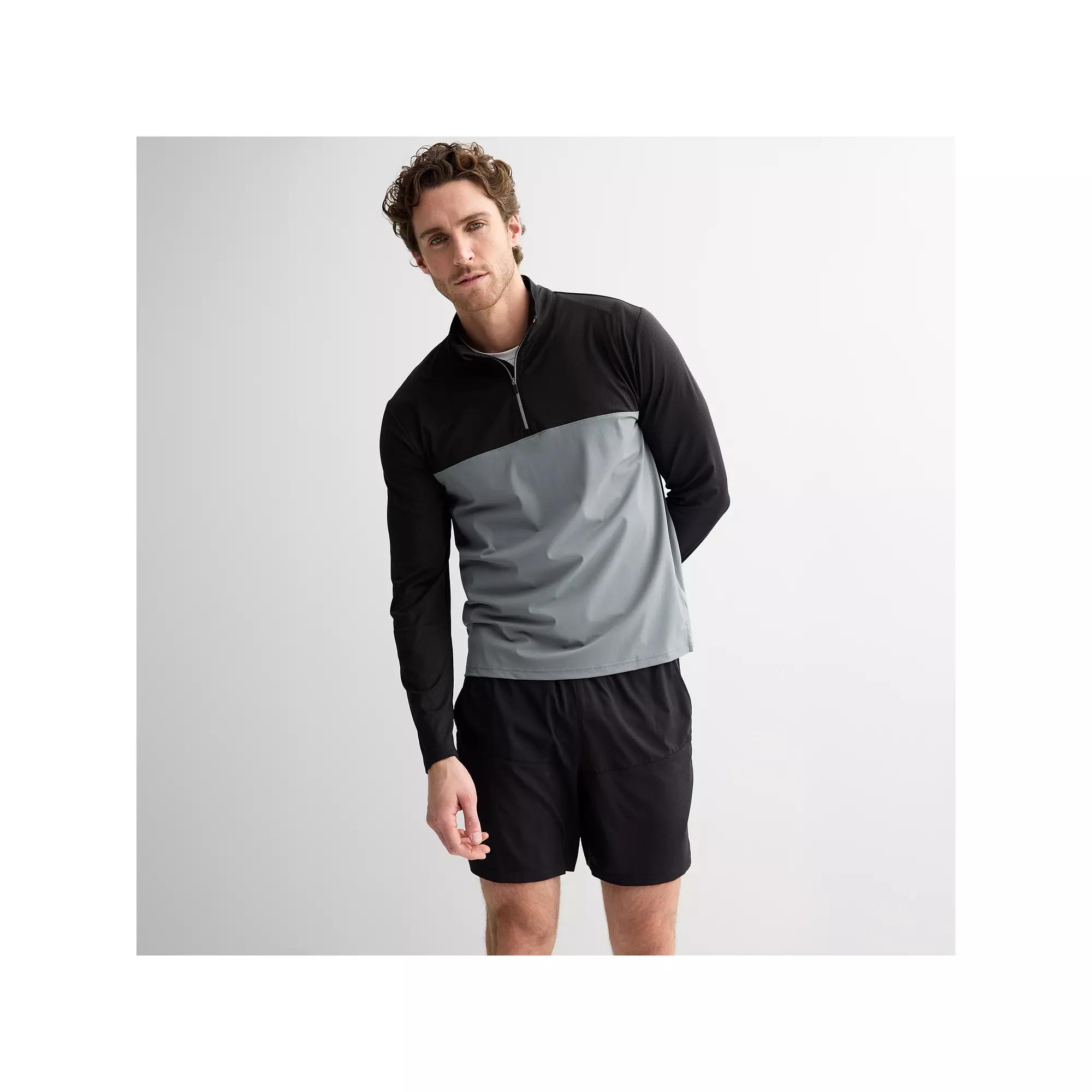 Men's Tek Gear® Performance Quarter Zip Pullover, Size: Large, Mineral Black Product Image