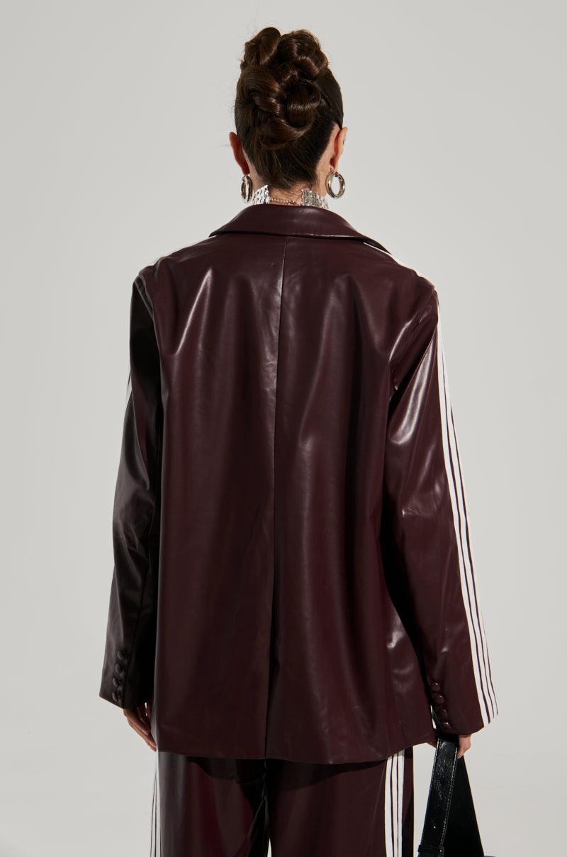 DAYTIME LOVIN OVERSIZED BLAZER IN BURGUNDY Product Image