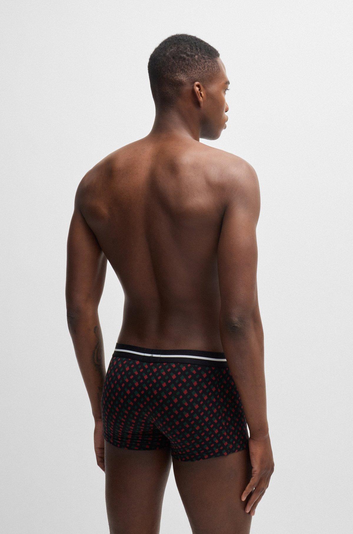 Three-pack of stretch-cotton trunks with logo waistbands Product Image