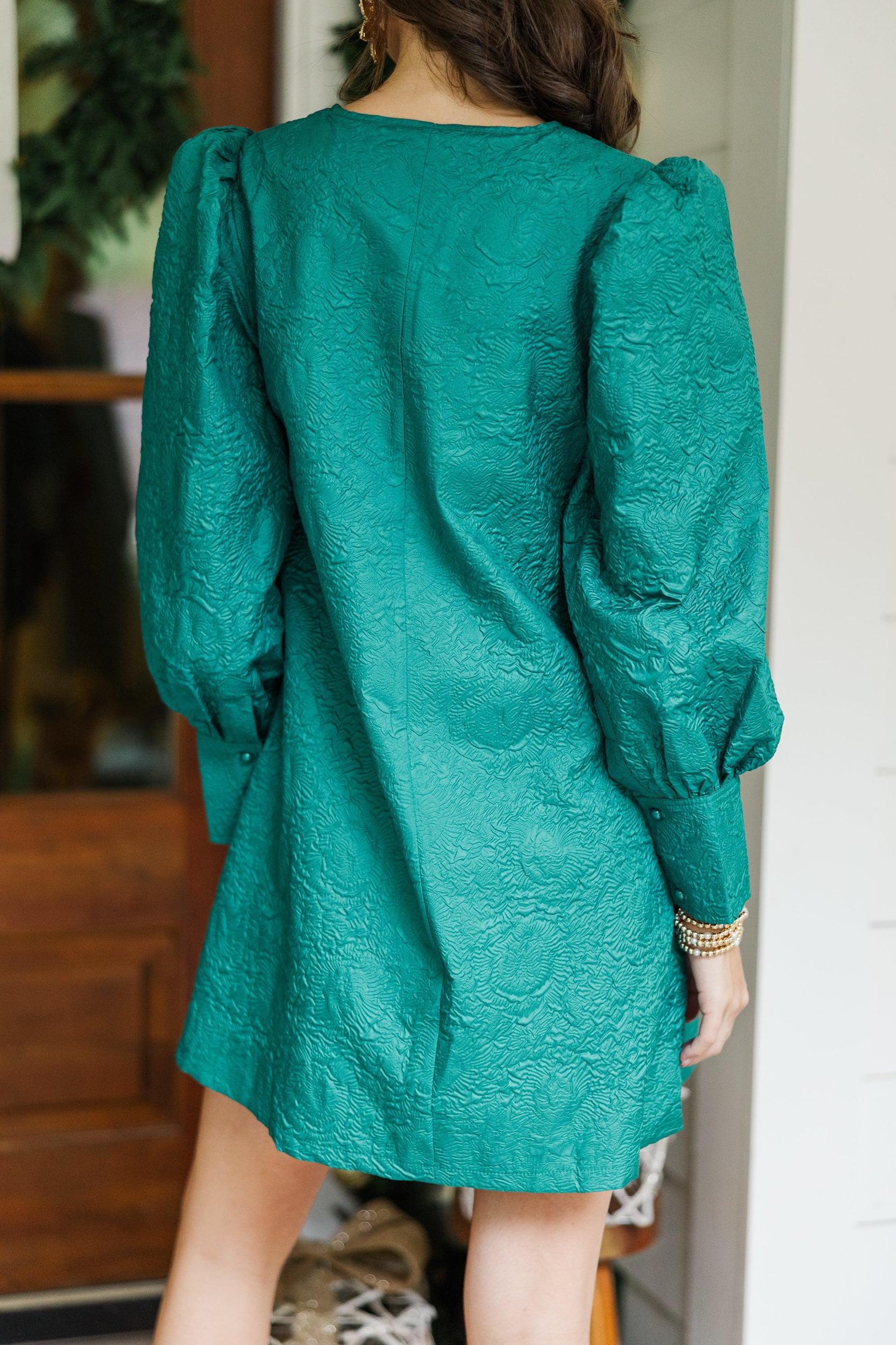 At A Glance Emerald Textured Dress Female Product Image