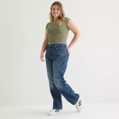 Arizona Juniors Plus Womens High Rise Straight Leg Jean Product Image