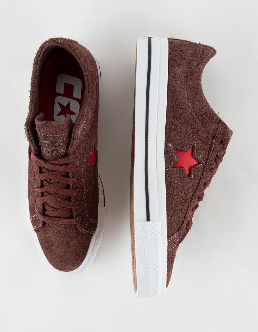 CONVERSE One Star Pro Low Top Shoes - DK RED Product Image