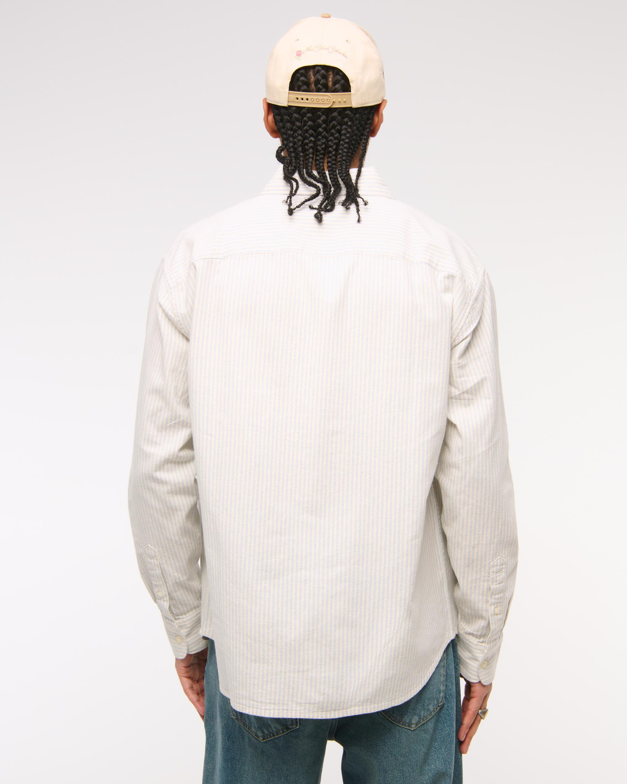 Summer Linen-Blend Button-Up Shirt Product Image