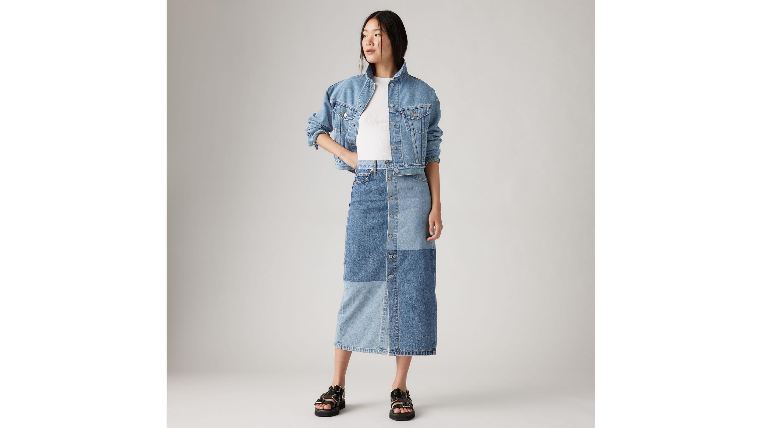Button Midi Skirt Product Image